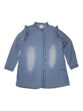 Mazik Womens 3X Ruffle Denim Dress  65% Cotton & 35% Polyester